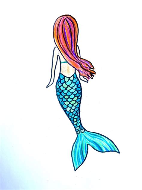 How To Draw A Simple Cute Mermaid Really Easy Drawing Tutorial Images