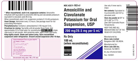 Amoxicillin And Clavulanate Oral Suspension Fda Prescribing