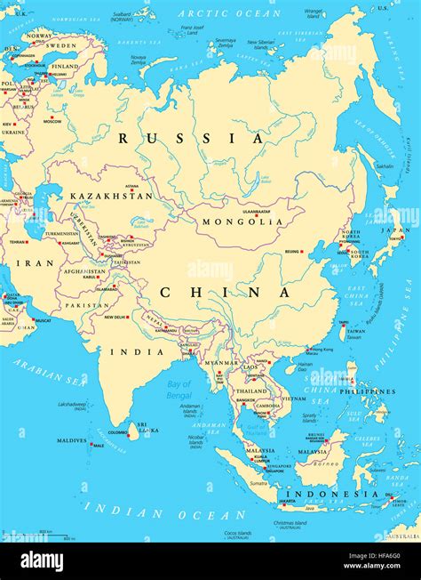 Map Of Asia With Rivers Maps For You