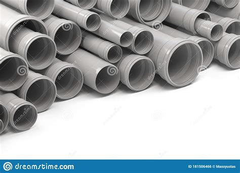 Pvc Plastic Pipes And Tubes Stacked In Warehouse Stock Illustration