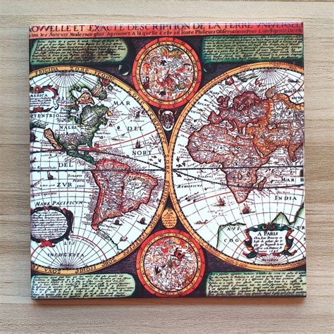 Tile Old World Maps Design Glossy Ceramic Tile Retro Style Etsy Uk