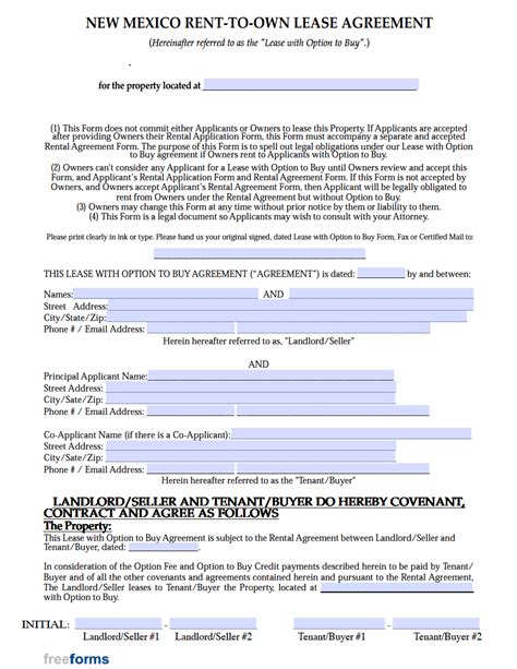 Free New Mexico Standard Residential Lease Agreement Pdf Word Free