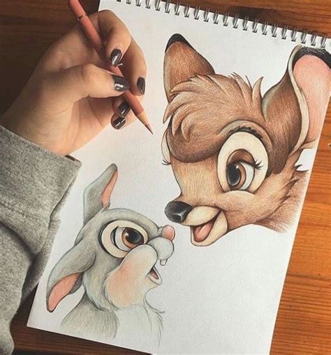 Bambi Inspirado Lápices De Colores Dibujar Hacer Las Cosas Simples