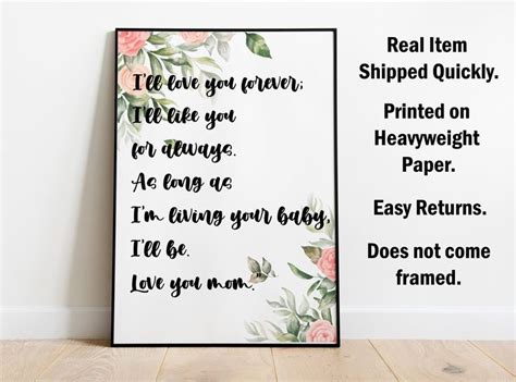 Love You Forever Robert Munsch Quote Ts For Mom Etsy Love You