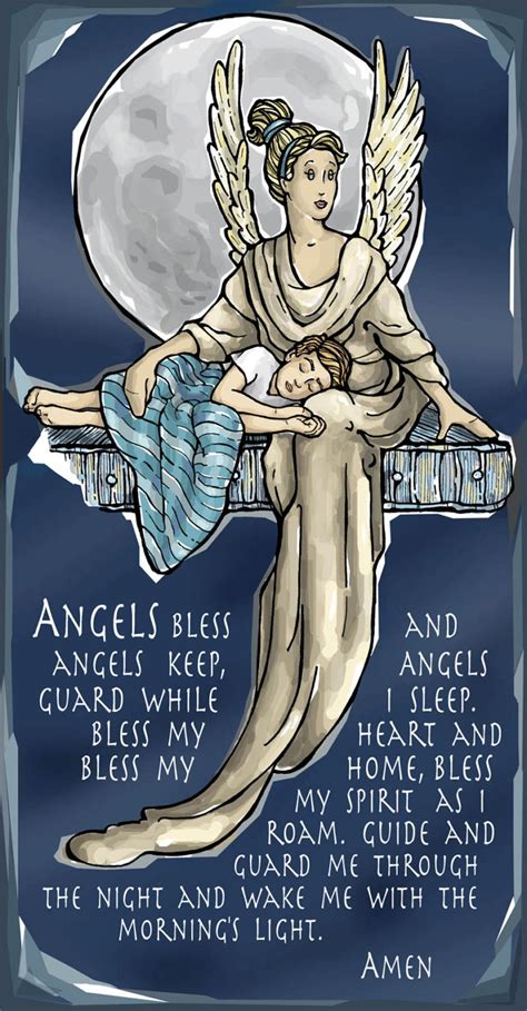 Guardian Angel For Sleep Evening Or Nighttime Prayer Card In 2020