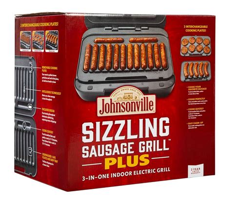 The Johnsonville Sizzling Sausage Grill Plus Cooks Brats Links And