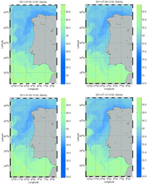 Snapshots Of Sea Surface Salinity Predicted By The Model From 4 To 10