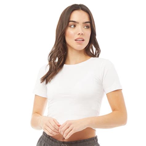 Buy Fluid Womens Organic Cotton Cropped T Shirt White