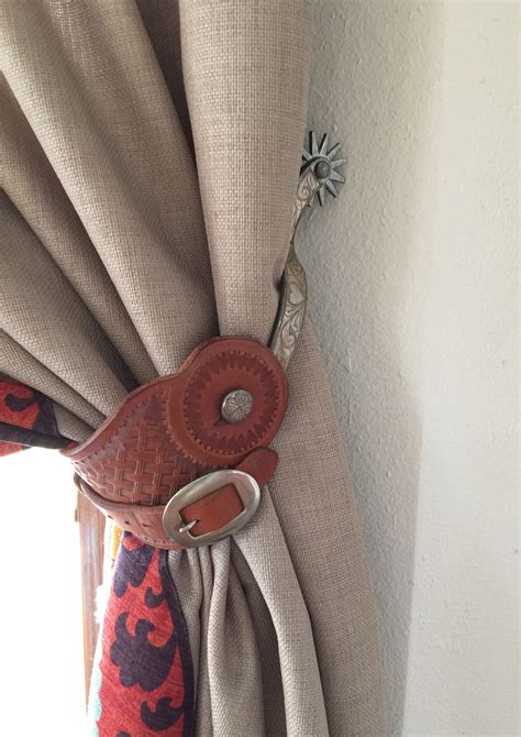 Repurposed Spur Into Curtain Tie Back Western Curtains Western