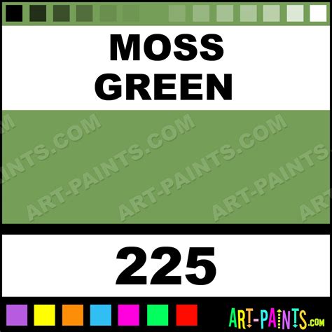Moss Green Colours Acrylic Paints 225 Moss Green Paint Moss Green