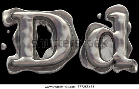 Liquid Metal Font 3d Rendering Stock Illustration 577255633 Shutterstock