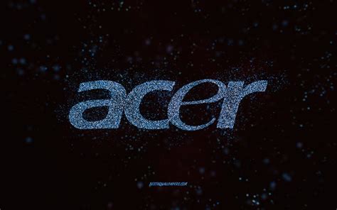 Download Wallpapers Acer Glitter Logo 4k Black Background Acer Logo