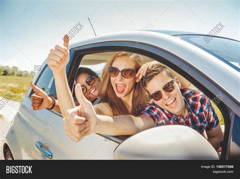 friends having fun car image and photo free trial bigstock