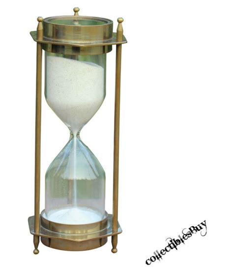 Nautical Antique Vintage Brass 5 Minutes Sand Timer Hourglass With