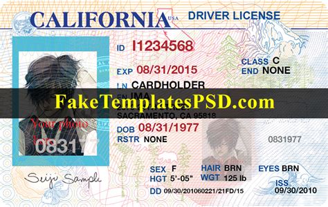 California Driver License Template Psd V2 2023