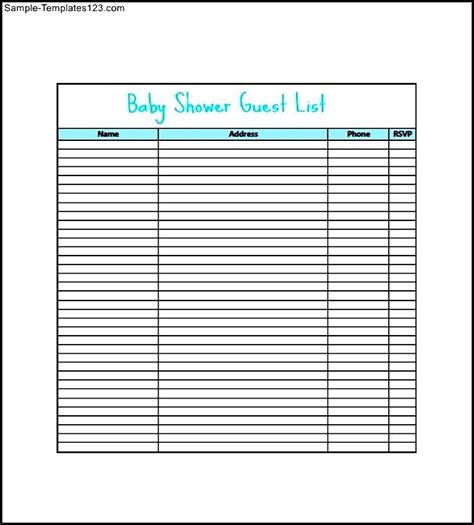 View all printable gifts >. Printable Baby Shower Gift List Template - Sample Templates - Sample Templates