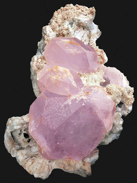 Beryl Var Morganite On Albite Minerals And Gemstones Rocks And
