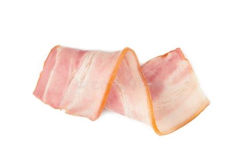 Bacon De Fatia Fresca Isolado Em Fundo Branco Rolo De Bacon Foto De
