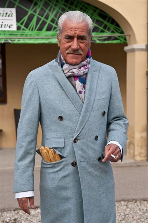 Classic Old Man Swag Moustache Gentleman Tan Gloves In Topcoat Pocket