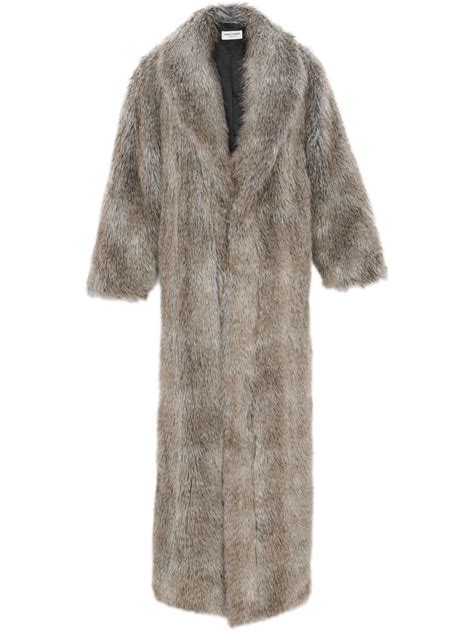 Saint Laurent Oversized Faux Fur Long Coat Farfetch