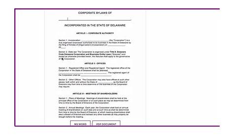 Nevada Corporate Bylaws Requirements