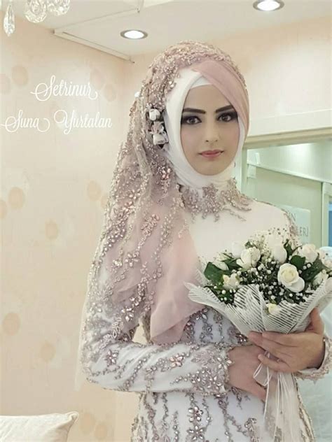 amazing beauty of the muslim bride wedding dress robes romantique de mariage mariées