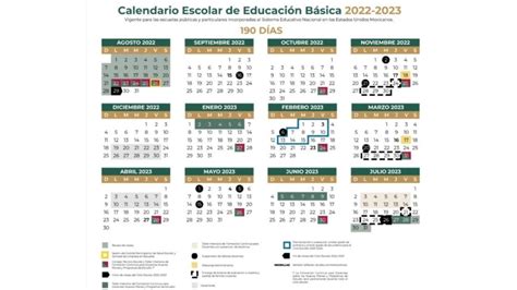Calendario Escolar 2022 A 2023 De La Sep En Imágenes Para Imprimir O