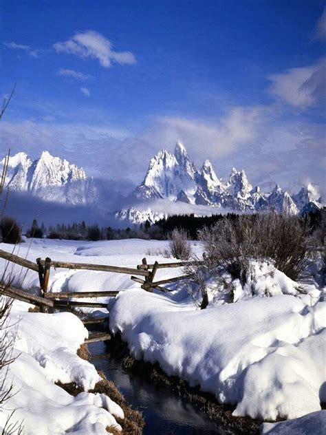 Classic Woodie Winter Scenes Teton National Park National Parks Wyoming