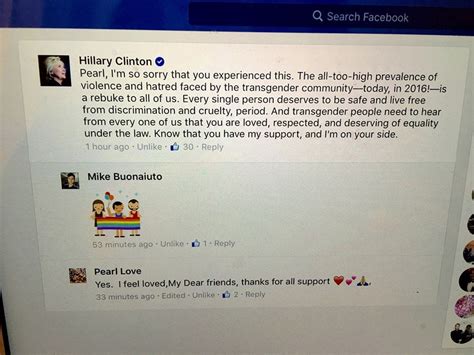 hillary responds on facebook to trans advocate pearl love who was attacked in nyc subway viral
