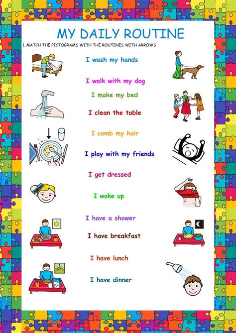 Daily Routine Worksheet For Kindergarten
