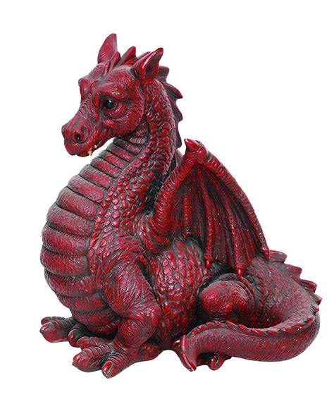 Vivid Arts Bg Dgre A Large Winged Dragon Resin Ornament Red Dragon Wings Garden Ornaments