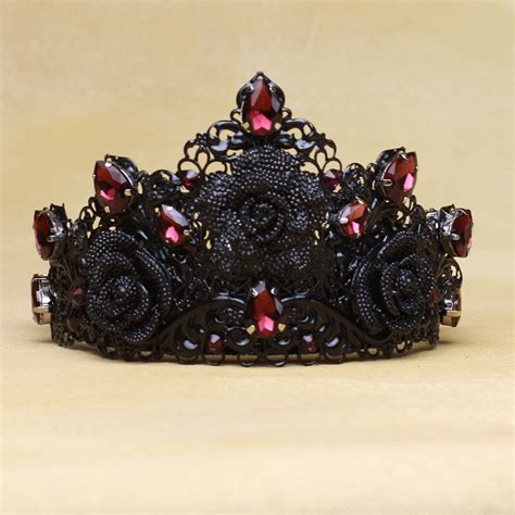 Black Crown Black Tiara Gothic Headpiece Evil Queen Crown Vampire