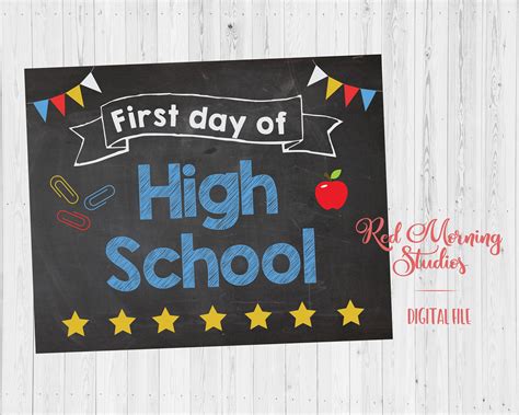 First Day Of High School Sign Printable 1st Day Of High Etsy Uk