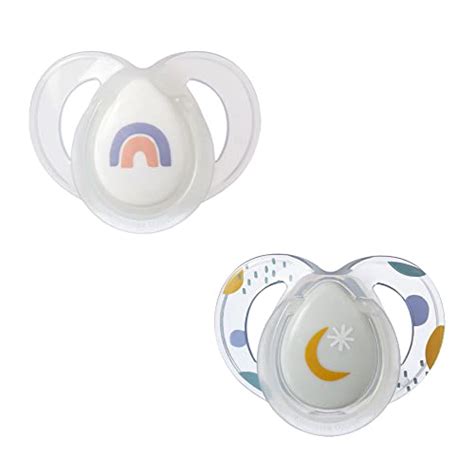 Tommee Tippee Night Time Glow In The Dark Pacifiers Symmetrical Design