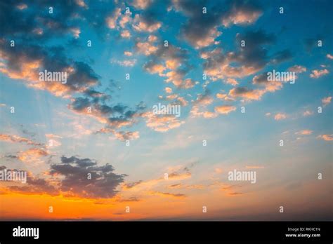 Sunset Sunrise Sky Background Natural Bright Dramatic Sky In Sunset