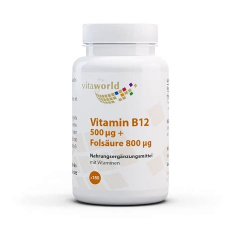 Vita World Vitamin B12 Folic Acid 180 Tabs Цена