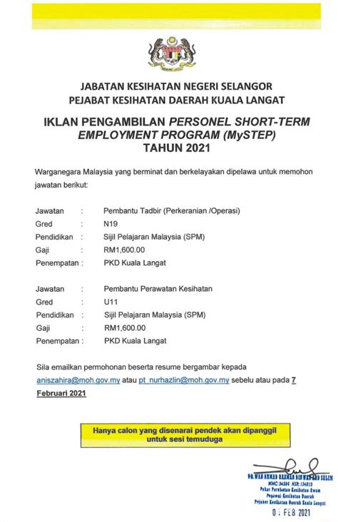 Tingkat 2 wisma persekutuan 95400 saratok. Jawatan Kosong Pejabat Kesihatan Daerah Kuala Langat ...