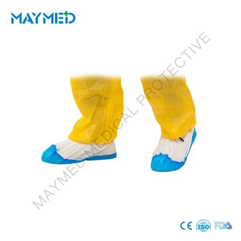 Pp Cpe Coated Anti Slip Medical Disposable Surgical Shoe Covers