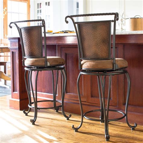 It can be found in most orthopedic backrests provide support for the back. Rustic Metal Bar Stool Padded Seat Hammered Copper High ...