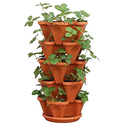 Flower Tower Verticle Stacking Plant Pots In 2022 Stackable Planters