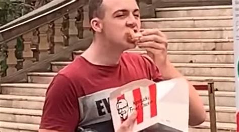 Man Eats Kfc Chicken In Front Of Vegans At Meat Industry Protest In