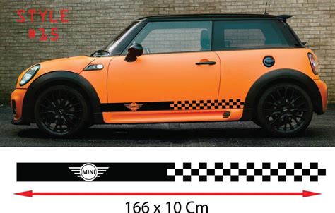 Mini Cooper Side Racing Stripes Stickers Decal Size 166x10 Cm Styl 15