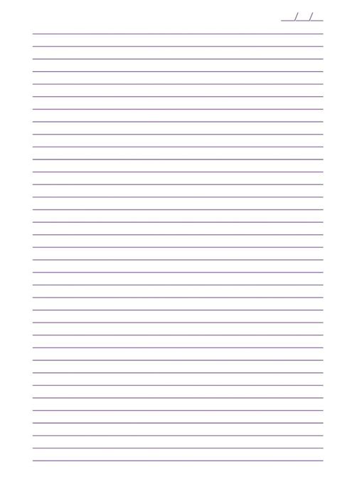 Lined Paper With Lines On The Bottom And One Line At The Top In Purple