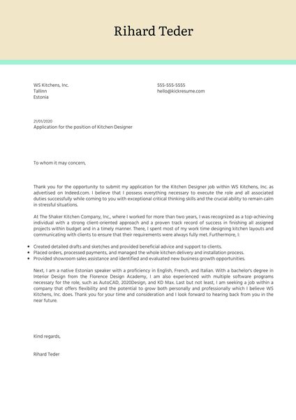 Interior Design Cover Letter With Experience 89 Cover Letter Samples