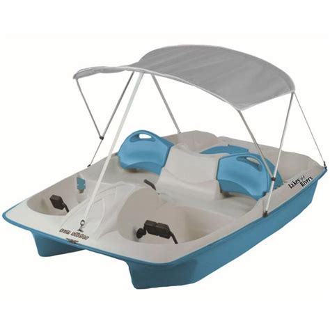Lakes And Rivers Slider 3 Person Ocean Blue Pedal Boat W Gray Canopy By