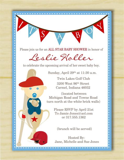 sports themed baby shower invitation templates