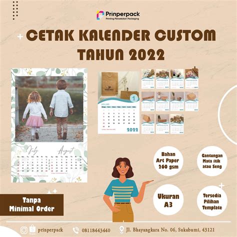 Jual Kalender Dinding 1 Lembar Custom 2022 Cetak Kalender Custom