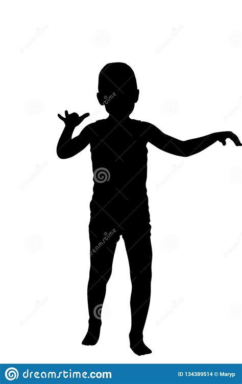 Silhouette Of Little Boy Stock Vector Illustration Of People 134389514