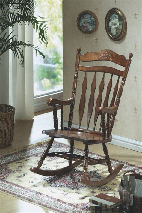 Select living room chairs from west elm to offer comfortable seating in your home. DARK WALNUT EMBOSSED BACK ROCKING CHAIR | Rocking chair, Living room sets furniture, Living room ...
