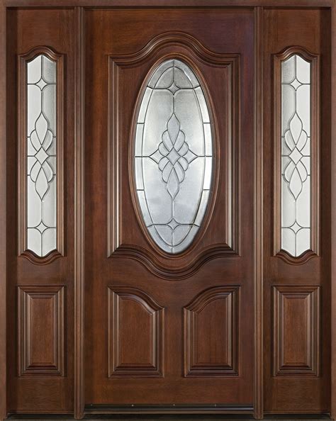 Front Door Custom Single With 2 Sidelites Solid Wood With Dark